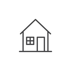 House line icon, outline vector sign, linear style pictogram isolated on white. Home symbol, logo illustration. Editable stroke
