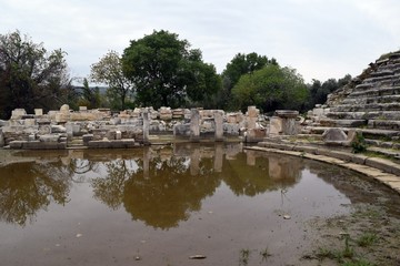 Fototapeta na wymiar Antique theater in ancient city of Stratonikeia