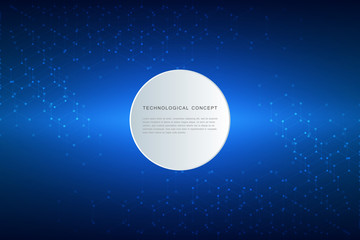 Abstract technological and scientific background with hexagons. Structure molecule and communication. Science, technology and medical concept. Vector illustration.