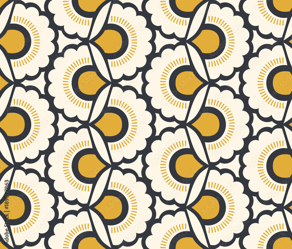 Aufkleber seamless retro pattern with floral elements