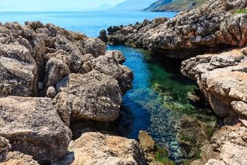Sea bay in Zingaro Park, Sicily, Italy