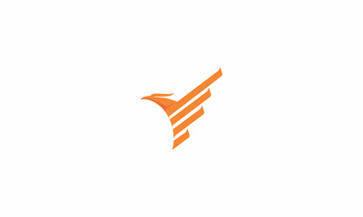 phoenix, bird, fire, fly, emblem symbol icon vector logo sun