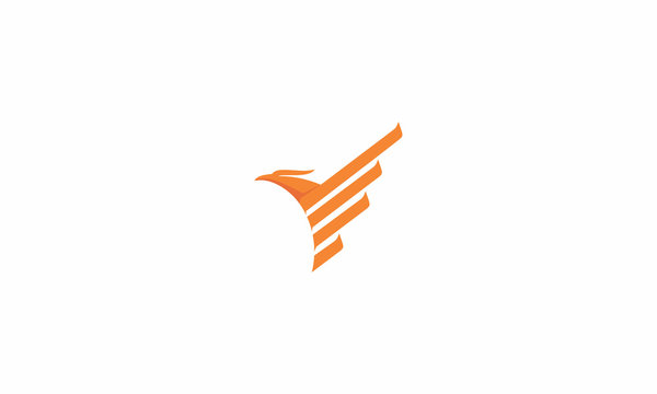 phoenix, bird, fire, fly, emblem symbol icon vector logo sun