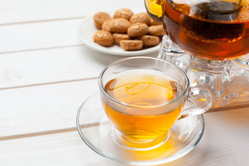 tea on the wooden table