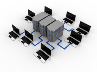 3d rendering Computer network
