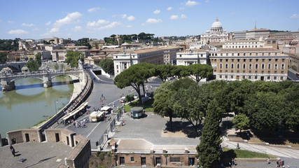 Panorama View of  Rome city from top of St. Peter's Basilica, Rome Italy
