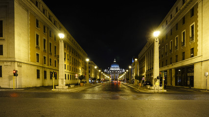 Fototapeta na wymiar Panorama View of Rome city from top of St. Peter's Basilica, Rome Italy 