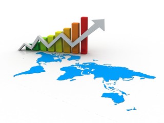 Fototapeta premium 3d rendering Stock market online business concept. business Graph 