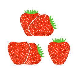 Strawberry logo.  Isolated strawberry on white background