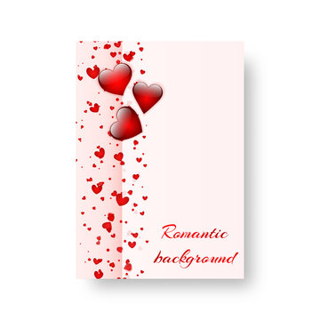 Rectangular booklet with scarlet hearts