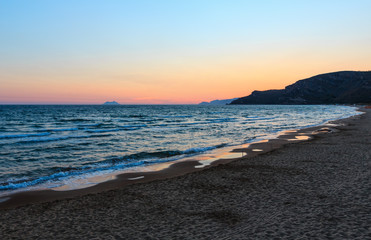 Sunset on sea beach