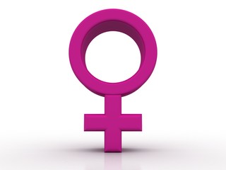 Gender symbols of woman,3D rendering