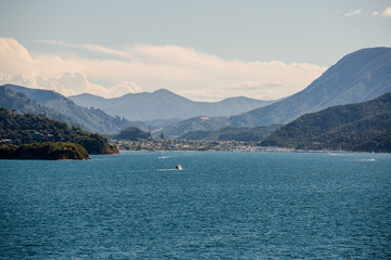 Picton marina at Queen Charlotte Sound in New Zealand