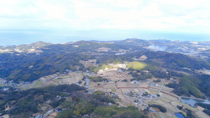 Fototapeta premium 日本の田舎風景・ドローン撮影