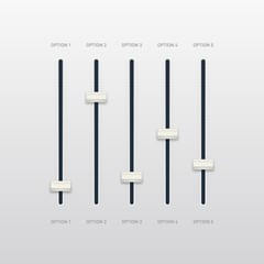 Balance control panel. The sound panel. Vector illustration. Realistic design