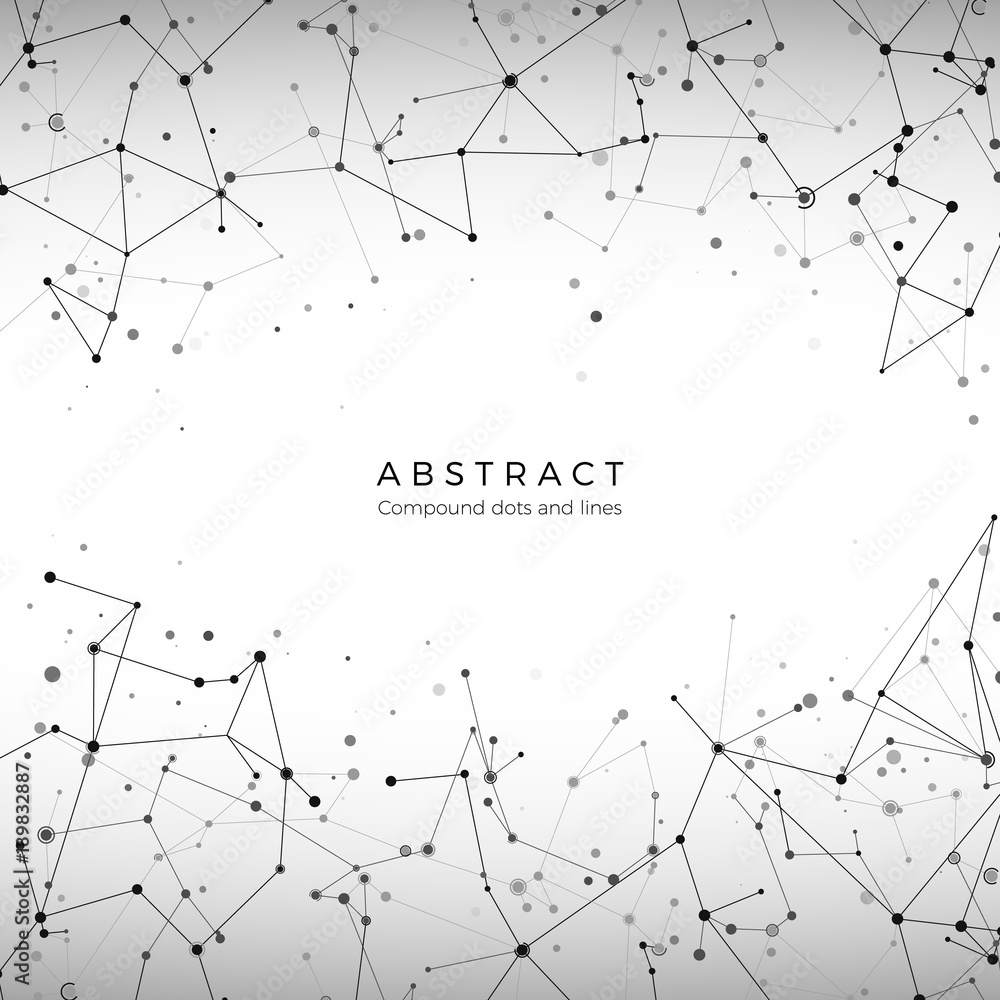 Poster plexus array pattern. particles, dots and lines. digital mesh big data concept. element of technolog