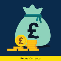 Pound Money bag icon with sign