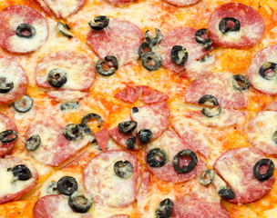 peperoni pizza, closeup