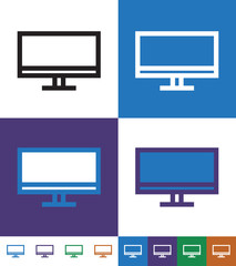 Monitor Flat minimal icon vector