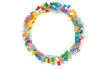 Frame of stationery isolated on a white background.