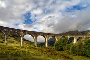 Fototapeta na wymiar Glenfinnan Viaduct in Scottish Highlands