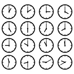Vector time icon. Clock that show every hour. Vector illustration on white set. For business / sport / timer / web . Abstract symbol. Can edit.