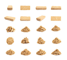 Set of multiple halva images isolated