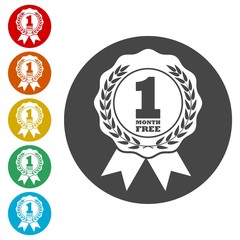 First month free sign icon, One month free