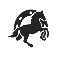 Horse with horseshoe icon
