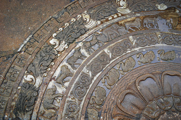 Moonstone relief depicting the cycle of sansara