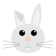 the face of a rabbit. Flat design