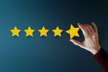Customer Experience Concept, Best Excellent Services for Satisfaction present by Hand of Client...