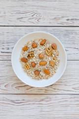 One bowl of muesli and nuts