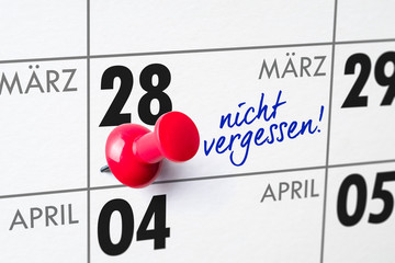 Wandkalender - 28. März