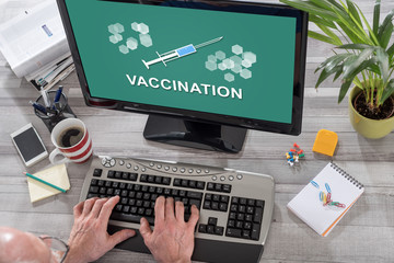 Vaccination concept on a computer