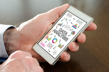 Data analysis concept on a smartphone