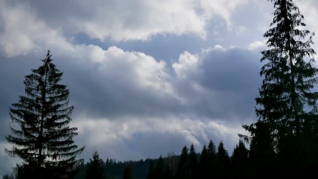 Mountains clouds timelapse