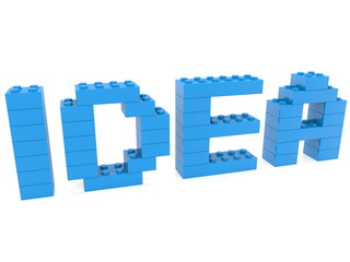 Idea concept build from toy bricks