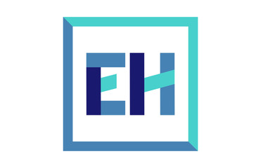 Obraz premium EH Square Ribbon Letter Logo 