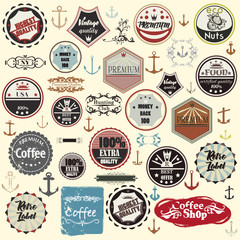 Huge vector collection of vintage labels