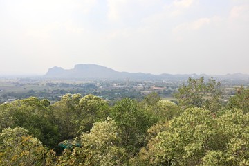 The mountains in Ratchaburi in the foggy time.