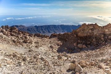 Landscape with mount Teide, volcano Teide and lava scenery in Teide National Park - Tenerife,...