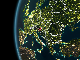 Slovenia from space at night