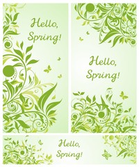 Beautiful spring floral banners