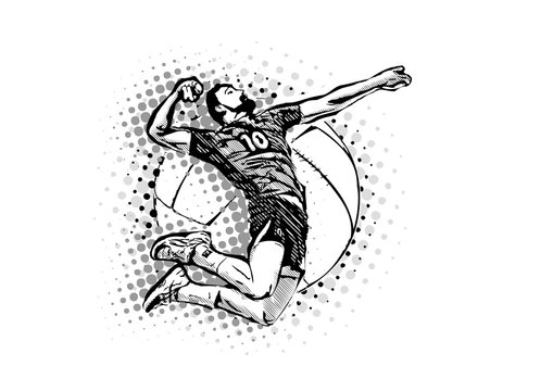 men's volleyball vector illustration