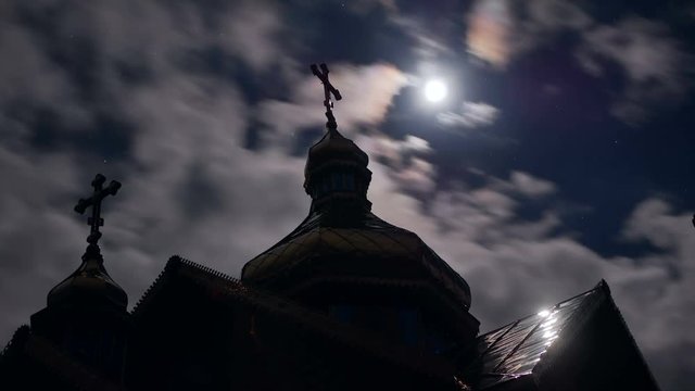Night timelapse dark cross
