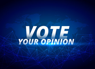 vote your opinion vector blue background