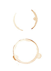Round coffee stain isolated
