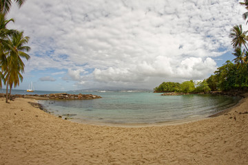 Small beach on Pointe du Bout with a view on Fort-de-France - Martinique - FWI