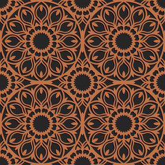 Laser cutting seamless pattern. Tapestry panel. Jigsaw die cut ornament. Lacy cutout silhouette stencil. Fretwork floral screen. Vector template for paper cutting, metal and woodcut.